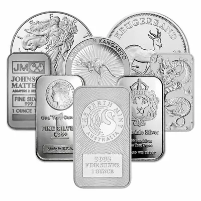 1oz Silver Bullion – Secondary Market Random Selection .  Score A Unique Piece! • $68