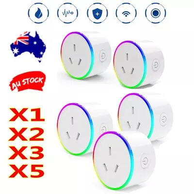 1-5X Mini RGB LED Wifi Smart Plug Socket Outlet Adaptor Amazon Alexa Google Home • $20.89