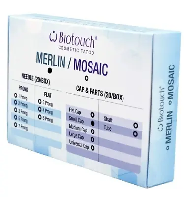 $17.50 • Buy BioTouch Permanent Makeup MERLIN Machine 1-3 Prong NEEDLE CAPS Small - 20 Pcs