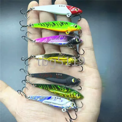 7 Pack Metal VIB Lure Bass Fishing Lures Blade Baits Walleyes Jigging Spoons • $13.98