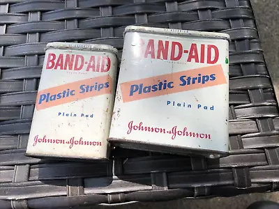 Lot Of 2 Vintage Johnson And Johnson Band Aid Tins Plastic Strips Empty • $7.99