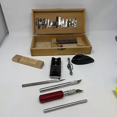 Vintage X-acto Knife Set In Wooden Storage Box With Blades • $24.99