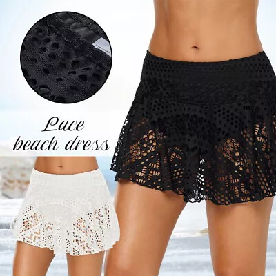 Women Short Swimwear Lace Swim-skirt With Inner Swimming Briefs/Bikini Bottoms • £9.99