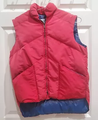 ROYAL DOWN Products Puffer Vest Mens Down Zip Red M USA 80s Vintage MARTY McFly  • $29.99