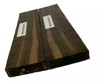 1.5  X 3/8  X 5  Macassar Ebony Lumber Blank DIY Material Knifemakers Book Match • $15.20