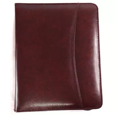 AT-A-GLANCE Zippered Burgandy 1  7 Ring Binder Planner Organizer 8  X 10  EUC • $24.99