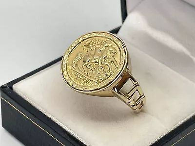 9ct Gold Hallmarked St George Signet Ring. Goldmine Jewellers. • £259.99