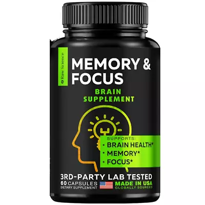 Nootropic Brain Supplements For Memory & Focus With GABA Choline DHA 60 Caps • $14