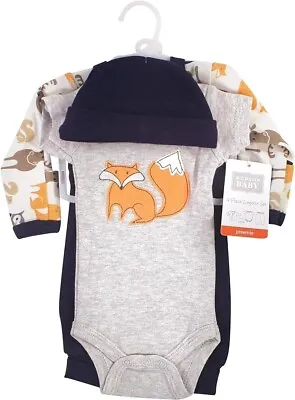 Hudson Baby Infant Boy Preemie Layette Set 4-Piece Orange Fox Preemie • $14.99