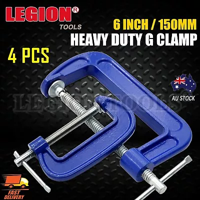 4×6  Heavy Duty G Clamp Set Workbench Tool Carpentry Metalwork Vice Grip Quality • $49.90