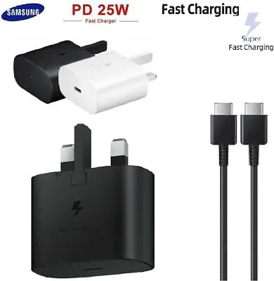 Genuine 25W Super Fast Charger For Samsung Galaxy S21 S22 S23 S24 Ultra A55 5G • £3.41