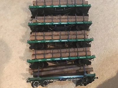 5X Bachmann G Scale (O Gauge) Log Wagon Cars With Logs Good Condition • £180