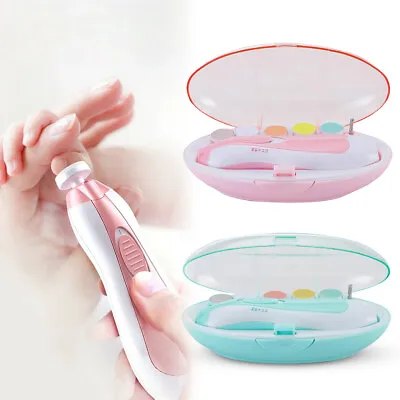 £8.79 • Buy Baby Electric Nail Trimmer File Clippers Polisher Toddler Toes Trim Care Set
