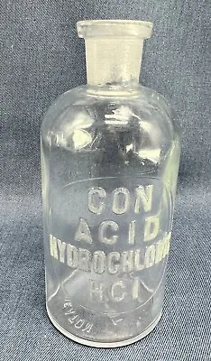 £29.80 • Buy Vintage Con Acid Hydrochloric HCI Wheaton Apothecary Chemistry Lab Bottle