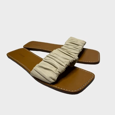 $67.49 • Buy Staud Women's Nina Ruched Sandal EU 39 US 8 Cream/Tan Leather Slip On $250