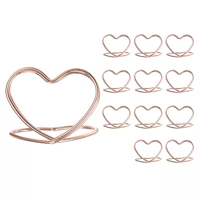 12pcs Table Number Holders Heart 30mm Tall 35mm Base Width Double Rose Gold • £8.25