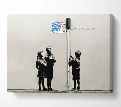 Homage To The Tesco Flag Landscape Banksy Canvas Wall Art Home Decor • £59.99