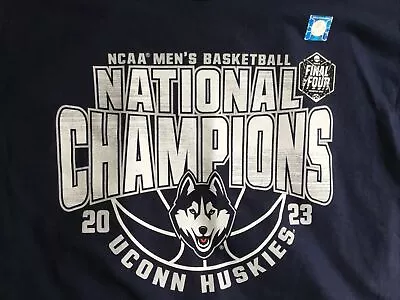 $19.99 • Buy UConn Huskies 2023 Men's National Champions Final Four Navy T-Shirt (Med To 2XL)