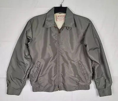 Vintage McGregor 60s 100% Nylon Anti-Freeze Green Zip Up Jacket Mens 40 • $84.90