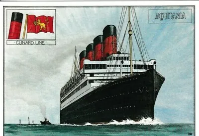 £1.25 • Buy Cunard Line - Aquitania  Art Colour  Postcard