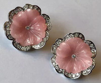 Vintage 1995 Kjl Kenneth Jay Lane For Avon Pink Pansy Clip On Earrings • $79