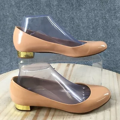 J Crew Shoes Womens 8 Janey Deep Ballet Flats 98428 Beige Patent Leather Heels • $34.99