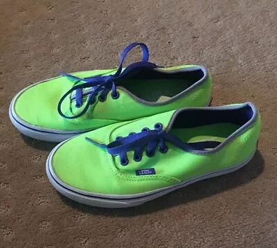 Vans Lime Green Shoes Mens Us 5 Womens 6.5 - Excellent Condition • $20