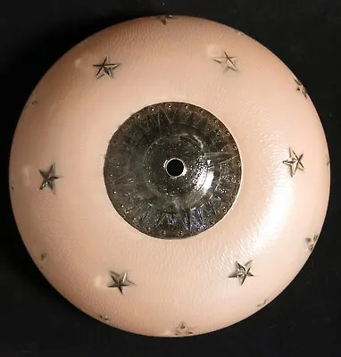 Vintage Antique 10  Hanging Glass Lamp Shade Pink W Stars • $59