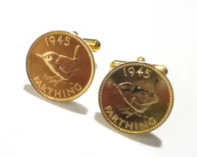 Set Of Fabulous  Farthing Coin Cufflinks Bn 1945 • $9.99