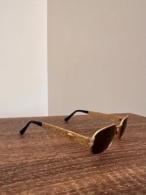 Gianni Versace Mod X03 Col 030 Gold Vintage Medusa Sunglasses Italy Rare 90s • $309