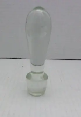 Vintage Clear Crystal Glass Teardrop Decanter Bottle Stopper Only 5  • $12