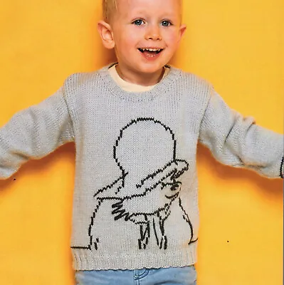 (4031) DK Knitting Pattern Child's Fun Paddington Jumper Ages 4-11 Years! • £1.20