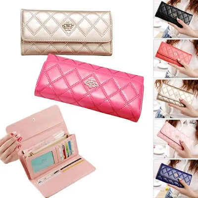 Ladies Women Leather Wallet Long Zip Purse Card Phone Holder Case Clutch Handbag • £5.99