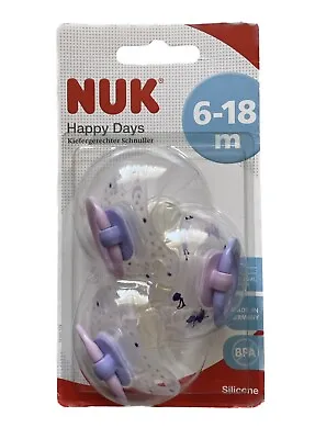 £12.99 • Buy 3pk NUK Happy Days Orthodontic Silicone Soothers/Pacifiers 6-18m Unicorn/Fairy