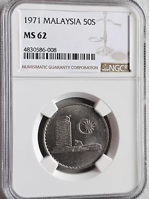 Malaysia 50 Sen 1971 NGC MS 62 • $50