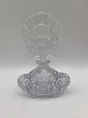 Vintage Imperial GlassBellaire  Irice Perfume Bottle Horseshoe Stopper • $35