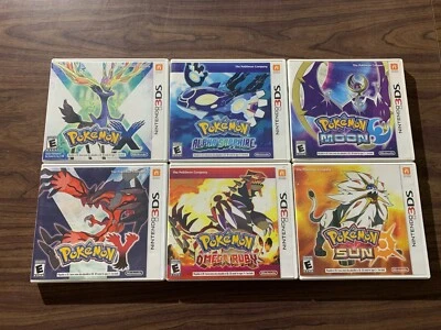 $269.95 • Buy Pokemon X +Y +Alpha Sapphire +Omega Ruby +Sun +Moon (Nintendo 3DS) Complete