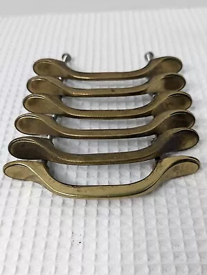 Vintage Brass Drawer Cabinet Pulls Handles Knobs 63873-1 Lot Of 6 With Screws • $8.99