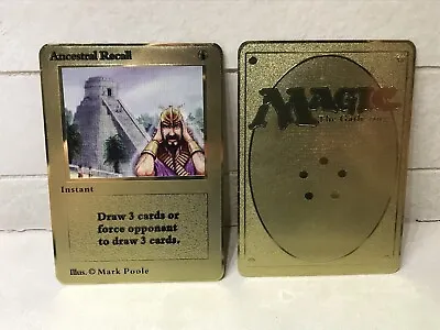 Magic The Gathering - MTG Ancestral Recall Gold Metal Custom Collectible Card • $15