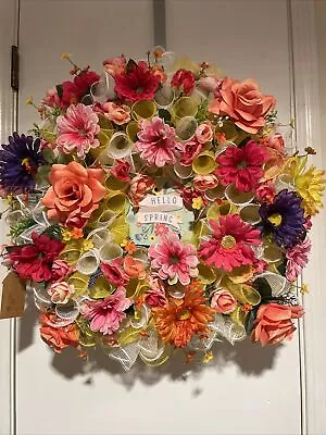 Floral Mesh Wreath • $50