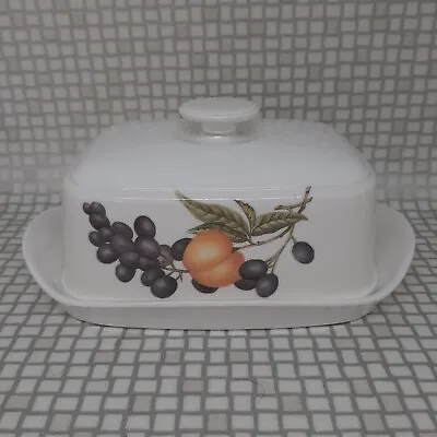 Vintage Marks & Spencer Ashberry Butter Dish Lidded Box Keeper Melamine Fruit • £14.99