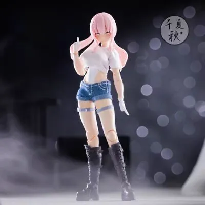 1/12 Scale White T-Shirt+ Denim Shorts For 12'' Female Figma Gynoid • $11.99