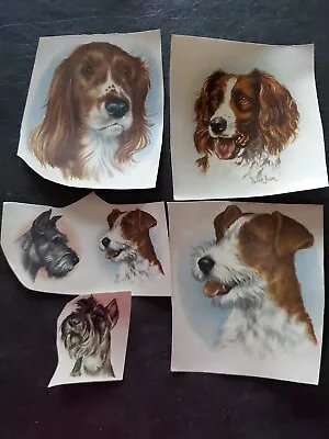 Vintage Lot Of 6 Dog Decals For Ceramics 2  - 4.5  • $3.95