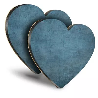 £4.99 • Buy 2x Heart MDF Coasters - Distressed Dark Blue Navy Colour  #15511