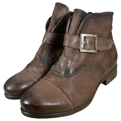 Miz Mooz Siggy Leather Harness Buckle Ankle Boots Women's 39 Wide US 8.5-9 Wide  • $49.95