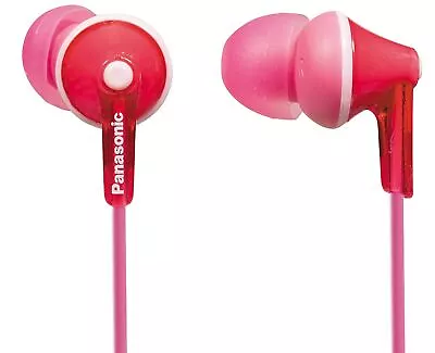 Panasonic Ergo Fit Earphones For Iphone Ipad Mac Laptop PC RP-HJE125E-P- Pink • £12.99