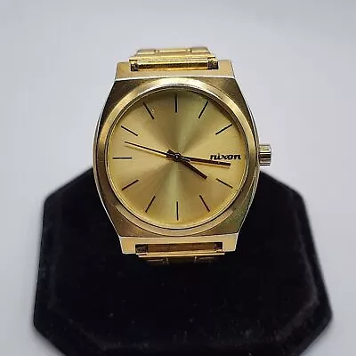 Nixon Men's Watch Minimal The Time Teller Quartz Gold Stainless Steel 37mm WORN • $45