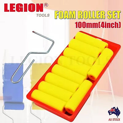 $15.90 • Buy 12Pcs Paint Foam Roller Frame Set Small 10cm 4  Home Paint Quick Drying Reusable
