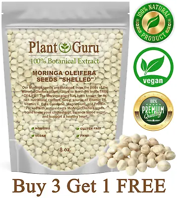 $11.95 • Buy 1000 Moringa Oleifera Seeds Kernel 8 Oz SHELLED Fresh Organic Semilla De Moringa