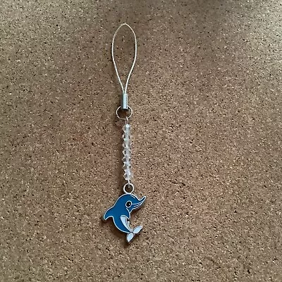 Handmade Pretty  Blue Dolphin Mobile  Phone Charm/pencil Case / Bag Charm 🎁 • £3